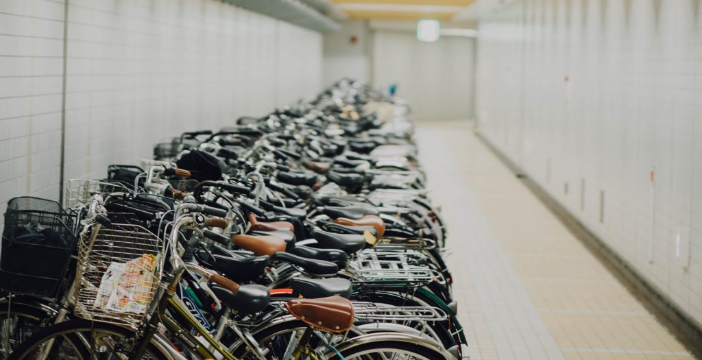 Bike room in multifamily apartment complex as a top convenience service amenity